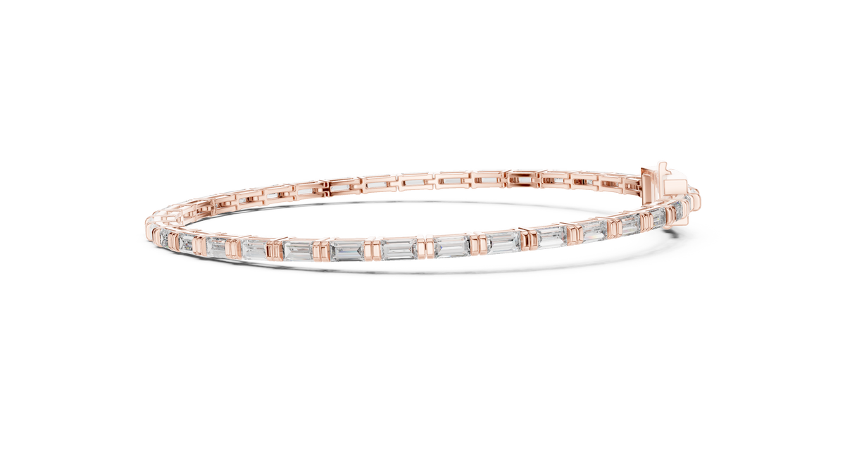 Linearia Slim Baguette Cut Lab Grown Diamond Tennis Bracelet