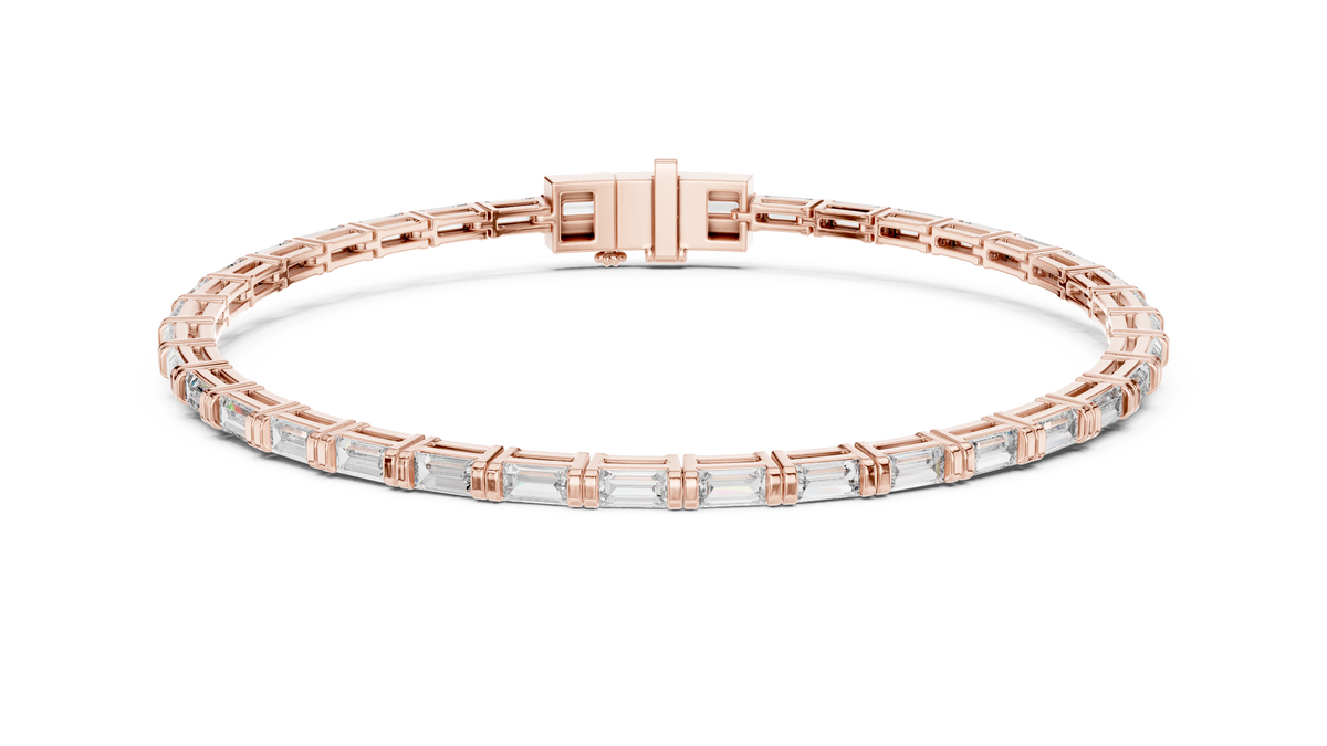 Linearia Slim Baguette Cut Lab Grown Diamond Tennis Bracelet