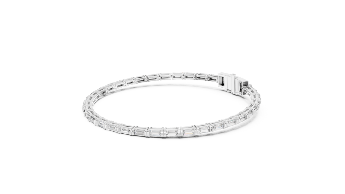 Linearia Slim Baguette Cut Lab Grown Diamond Tennis Bracelet