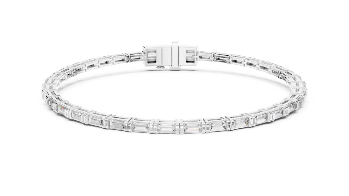 Linearia Slim Baguette Cut Lab Grown Diamond Tennis Bracelet