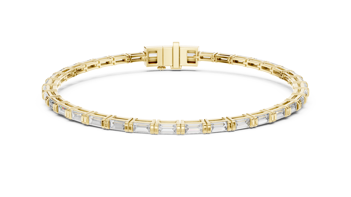Linearia Slim Baguette Cut Lab Grown Diamond Tennis Bracelet
