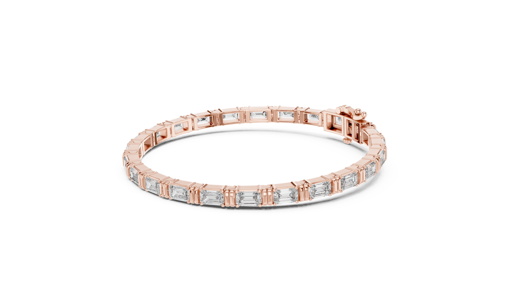 Stepora Emerald Cut Lab Grown Diamond Tennis Bracelet