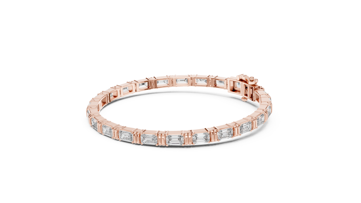 Stepora Emerald Cut Lab Grown Diamond Tennis Bracelet