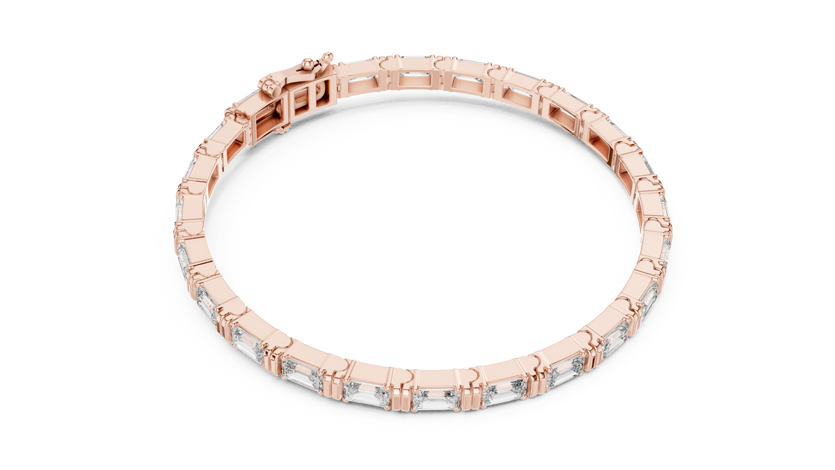 Stepora Emerald Cut Lab Grown Diamond Tennis Bracelet