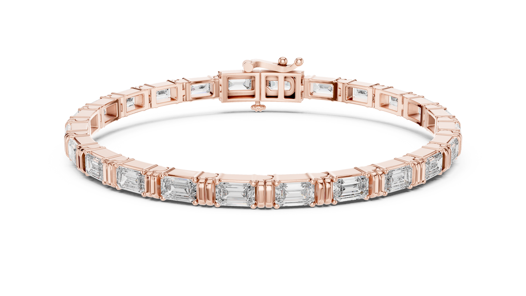 Stepora Emerald Cut Lab Grown Diamond Tennis Bracelet