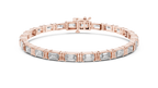 Stepora Emerald Cut Lab Grown Diamond Tennis Bracelet