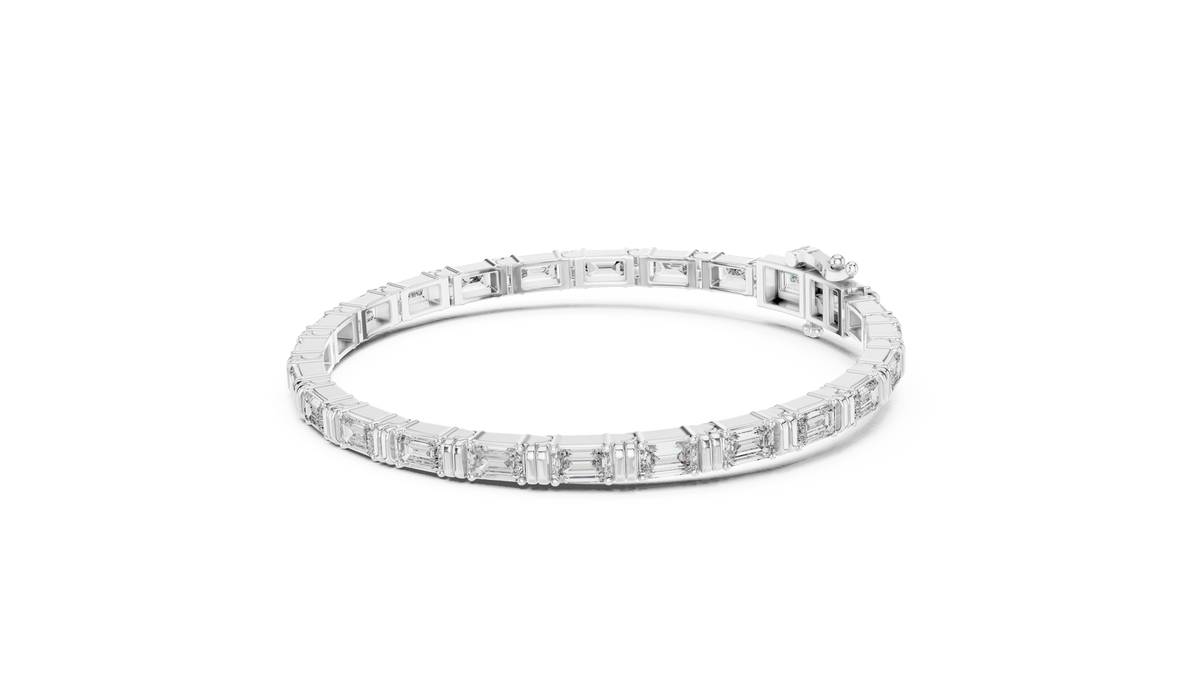 Stepora Emerald Cut Lab Grown Diamond Tennis Bracelet