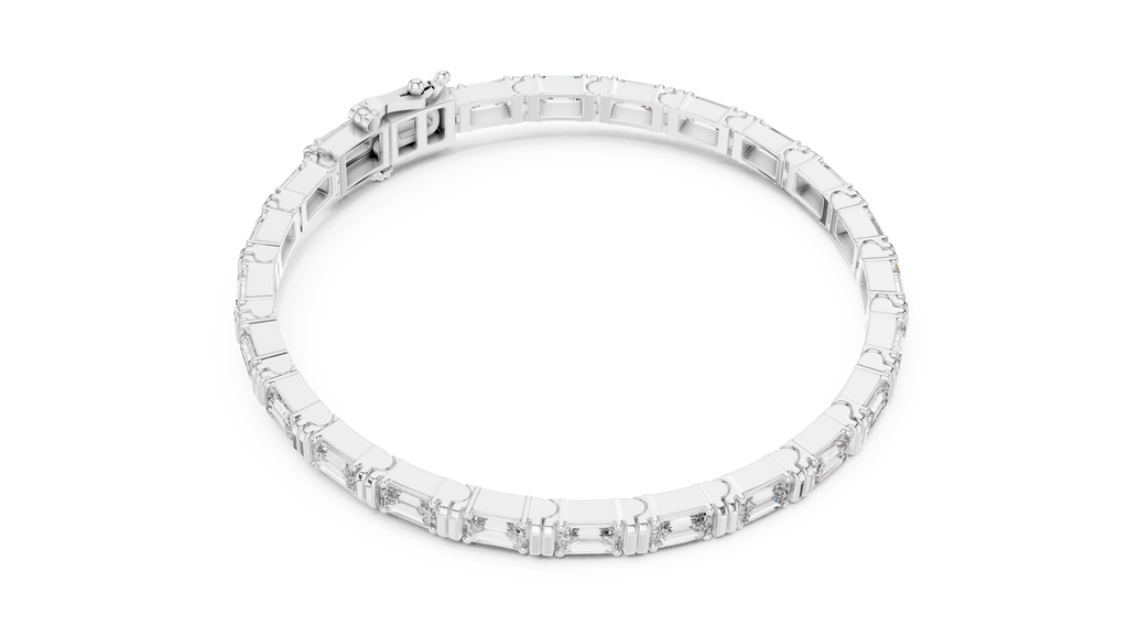 Stepora Emerald Cut Lab Grown Diamond Tennis Bracelet