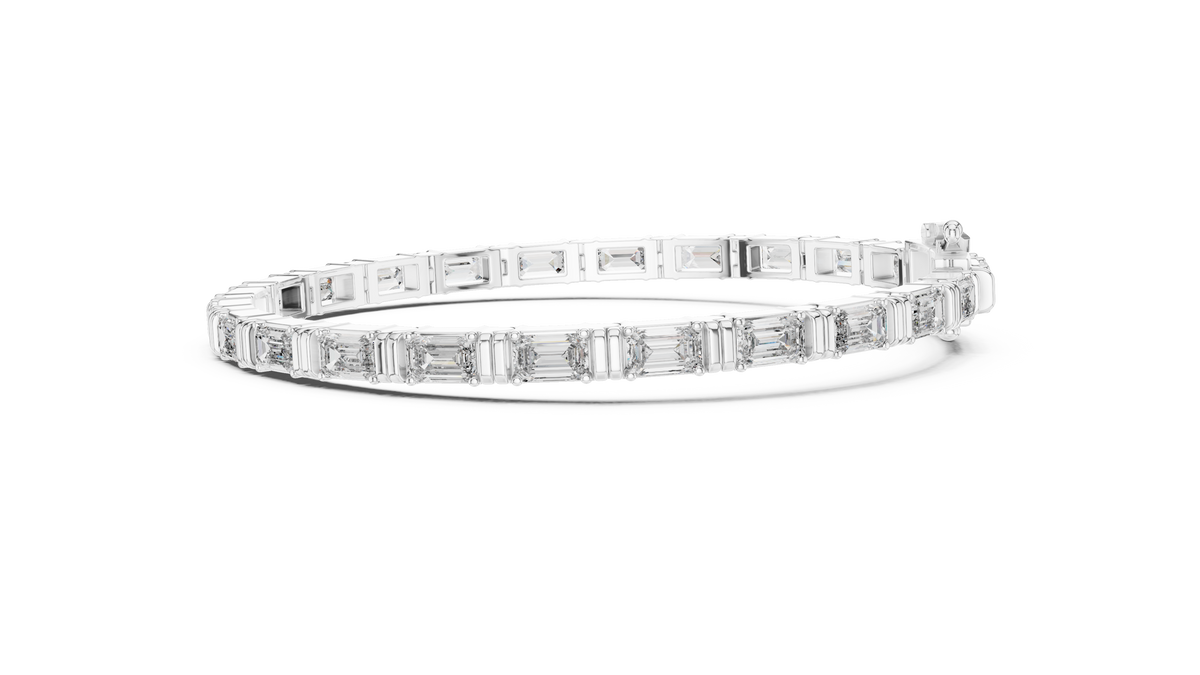 Stepora Emerald Cut Lab Grown Diamond Tennis Bracelet