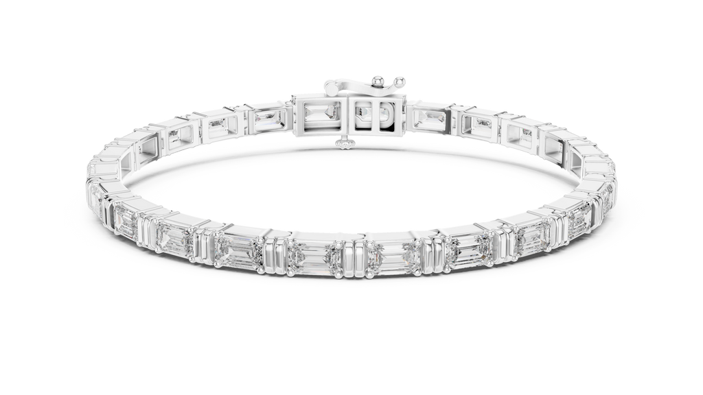 Stepora Emerald Cut Lab Grown Diamond Tennis Bracelet