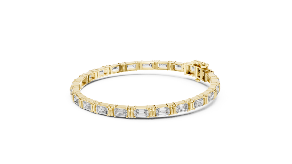 Stepora Emerald Cut Lab Grown Diamond Tennis Bracelet