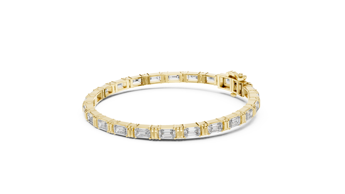 Stepora Emerald Cut Lab Grown Diamond Tennis Bracelet