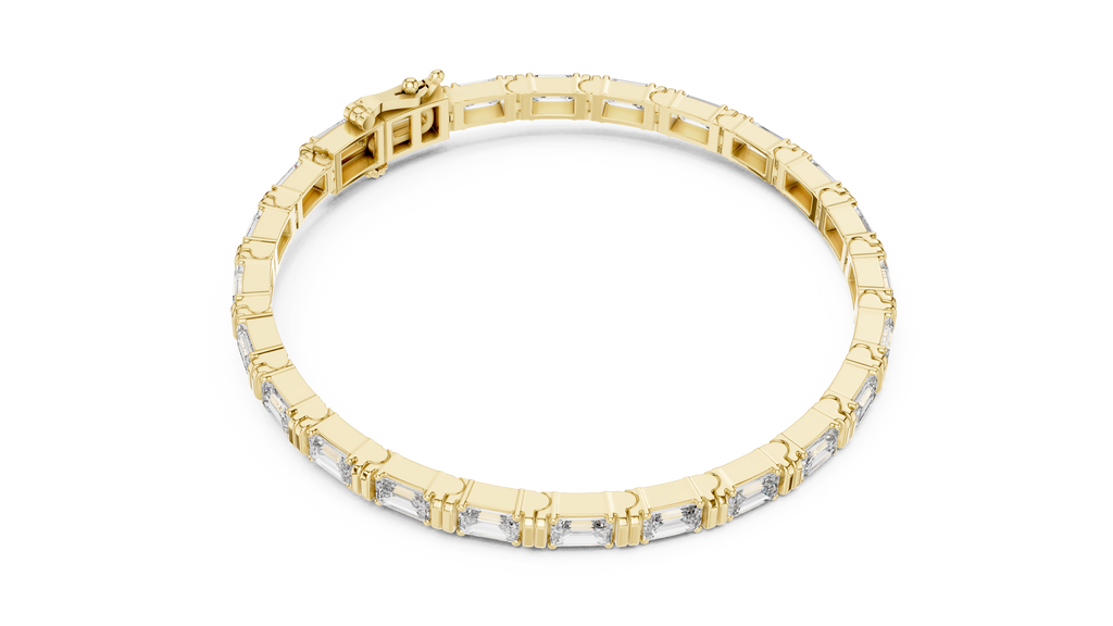 Stepora Emerald Cut Lab Grown Diamond Tennis Bracelet