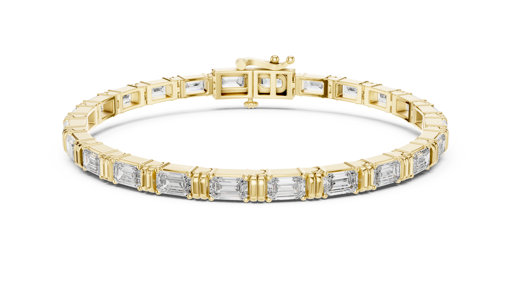 Stepora Emerald Cut Lab Grown Diamond Tennis Bracelet