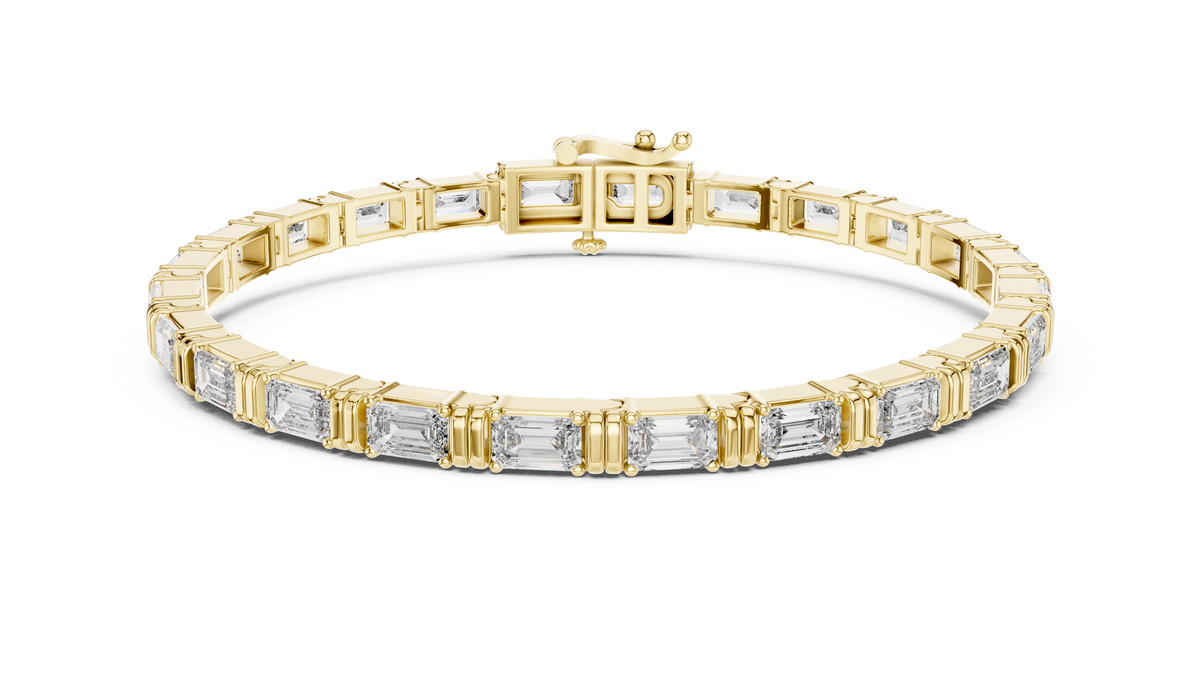 Stepora Emerald Cut Lab Grown Diamond Tennis Bracelet