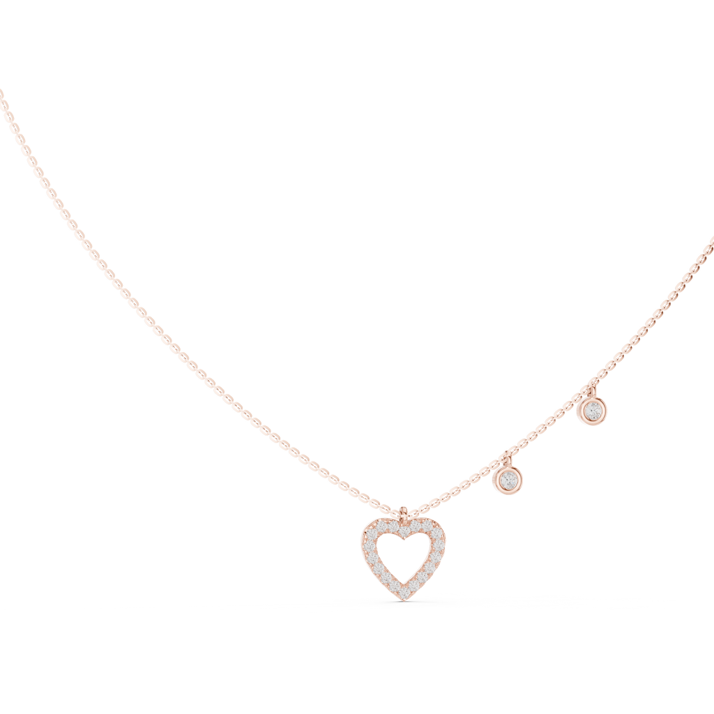 Amelia Heart Station Lab Grown Diamond Pendant Necklace