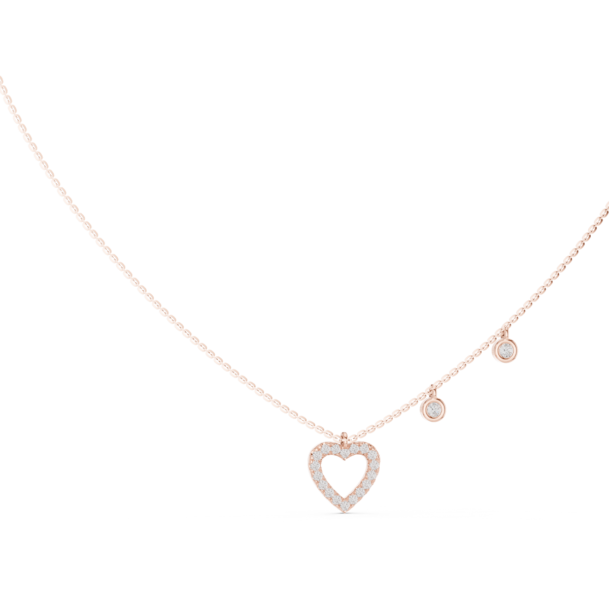Amelia Heart Station Lab Grown Diamond Pendant Necklace