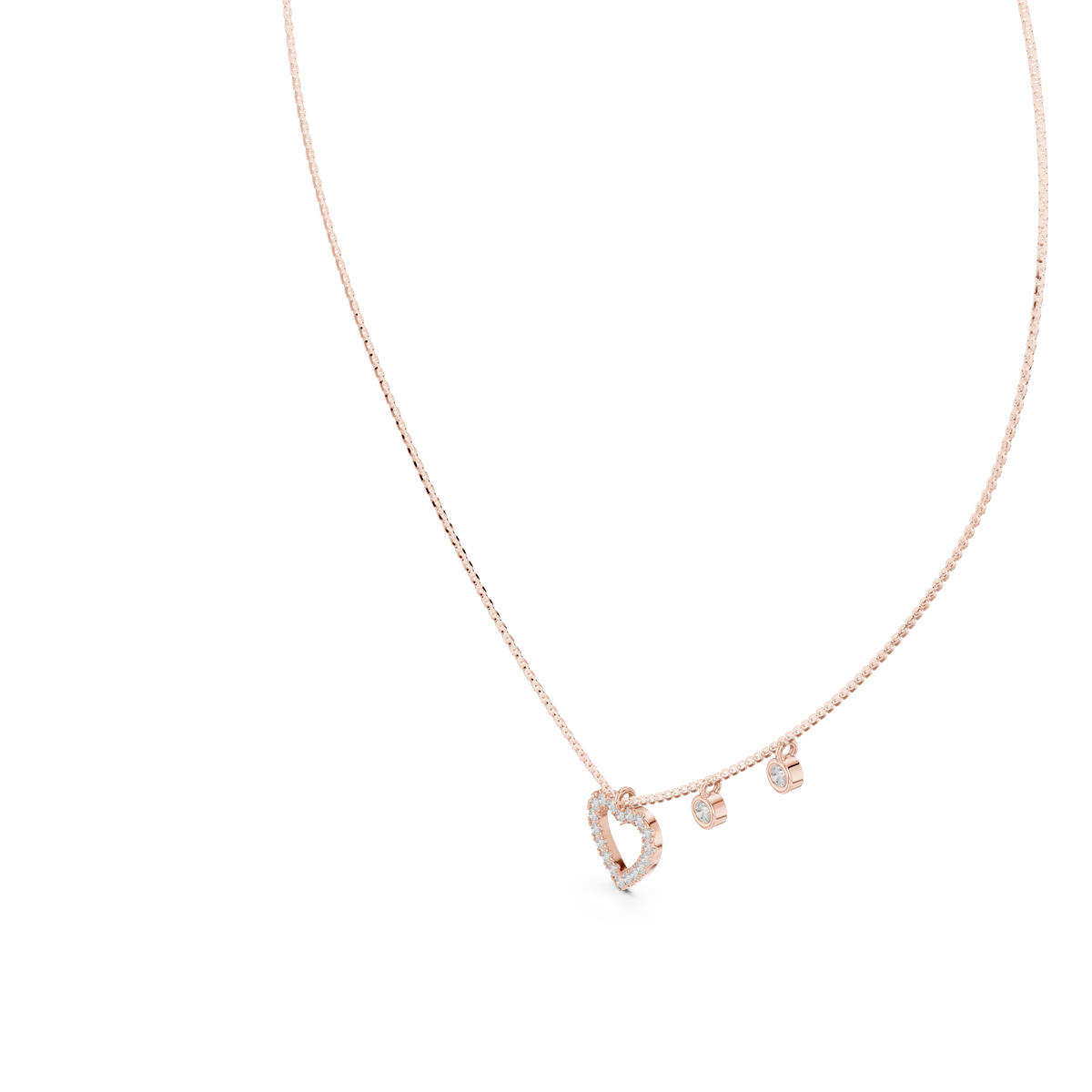 Amelia Heart Station Lab Grown Diamond Pendant Necklace