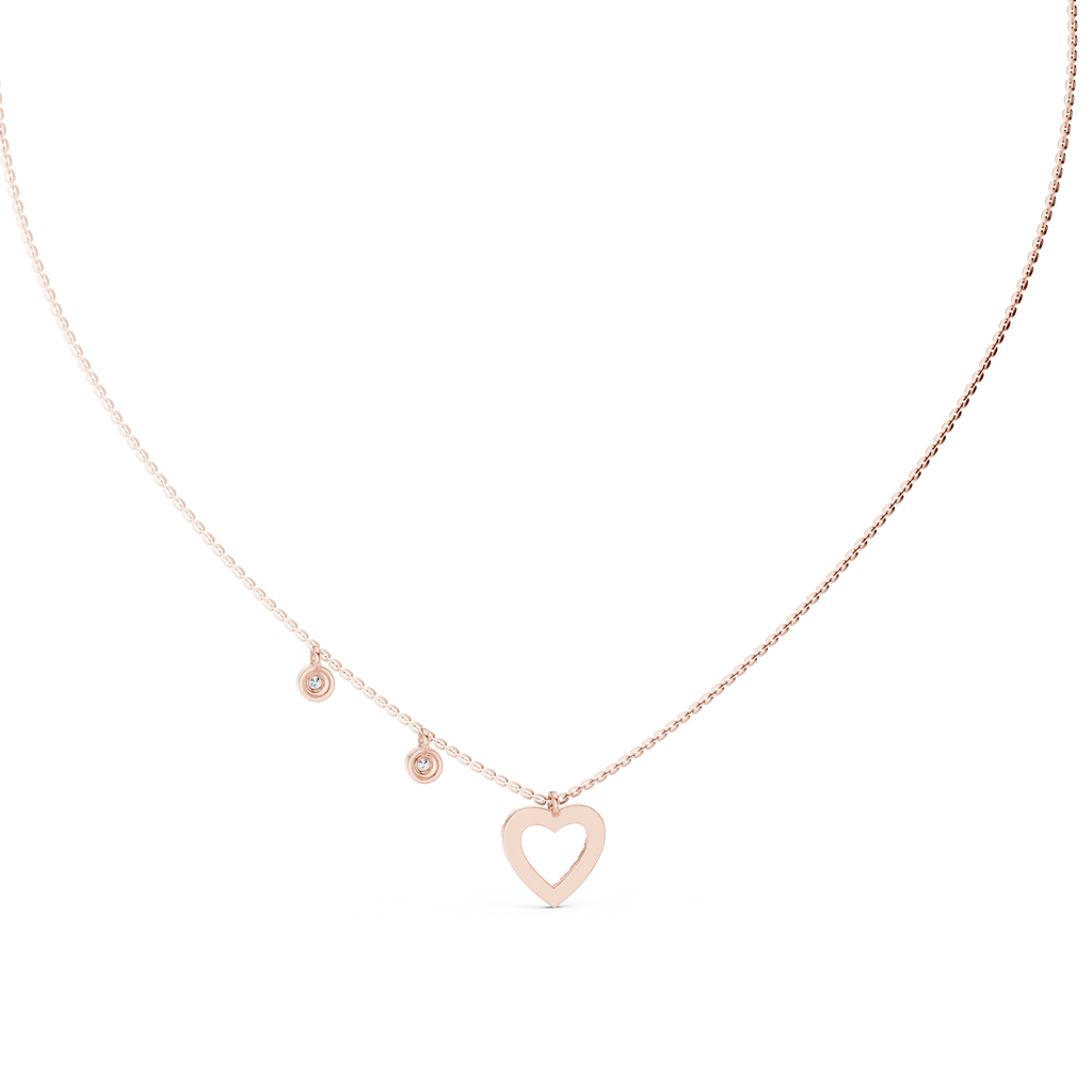 Amelia Heart Station Lab Grown Diamond Pendant Necklace