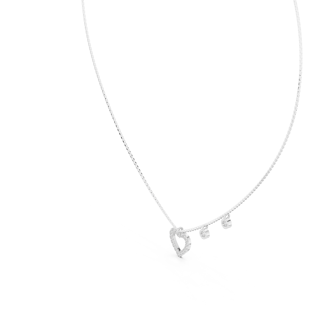Amelia Heart Station Lab Grown Diamond Pendant Necklace