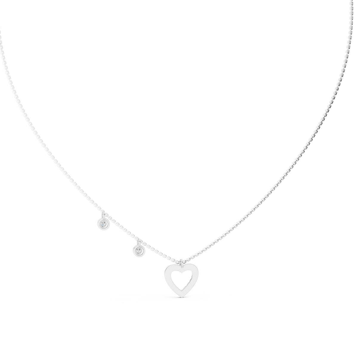 Amelia Heart Station Lab Grown Diamond Pendant Necklace