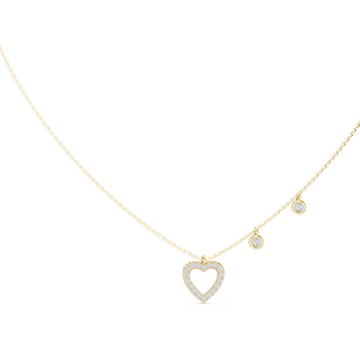 Amelia Heart Station Lab Grown Diamond Pendant Necklace