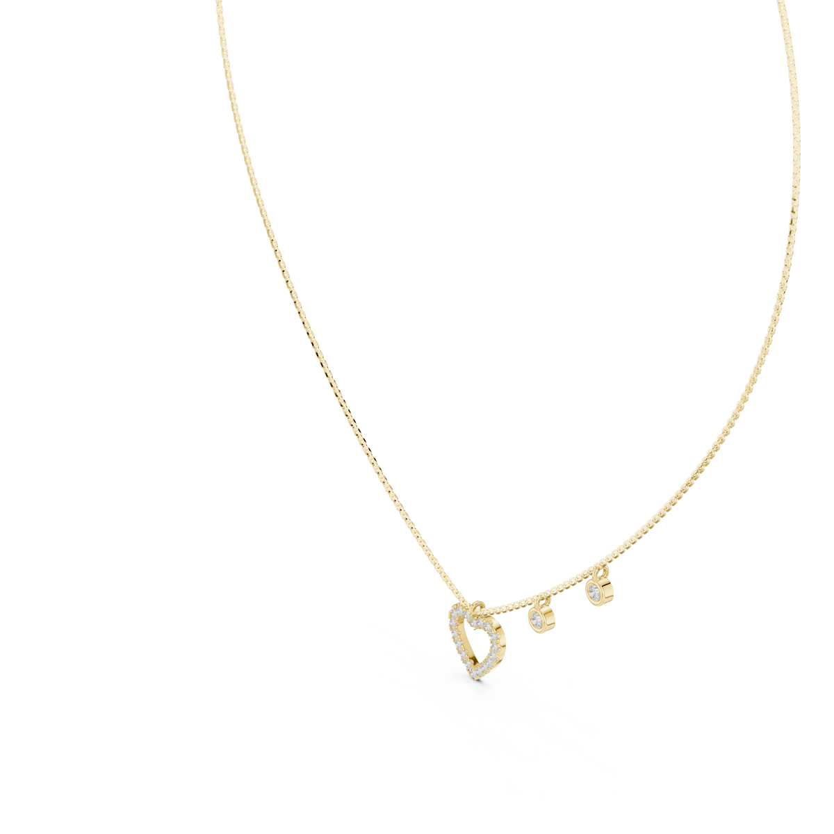 Amelia Heart Station Lab Grown Diamond Pendant Necklace