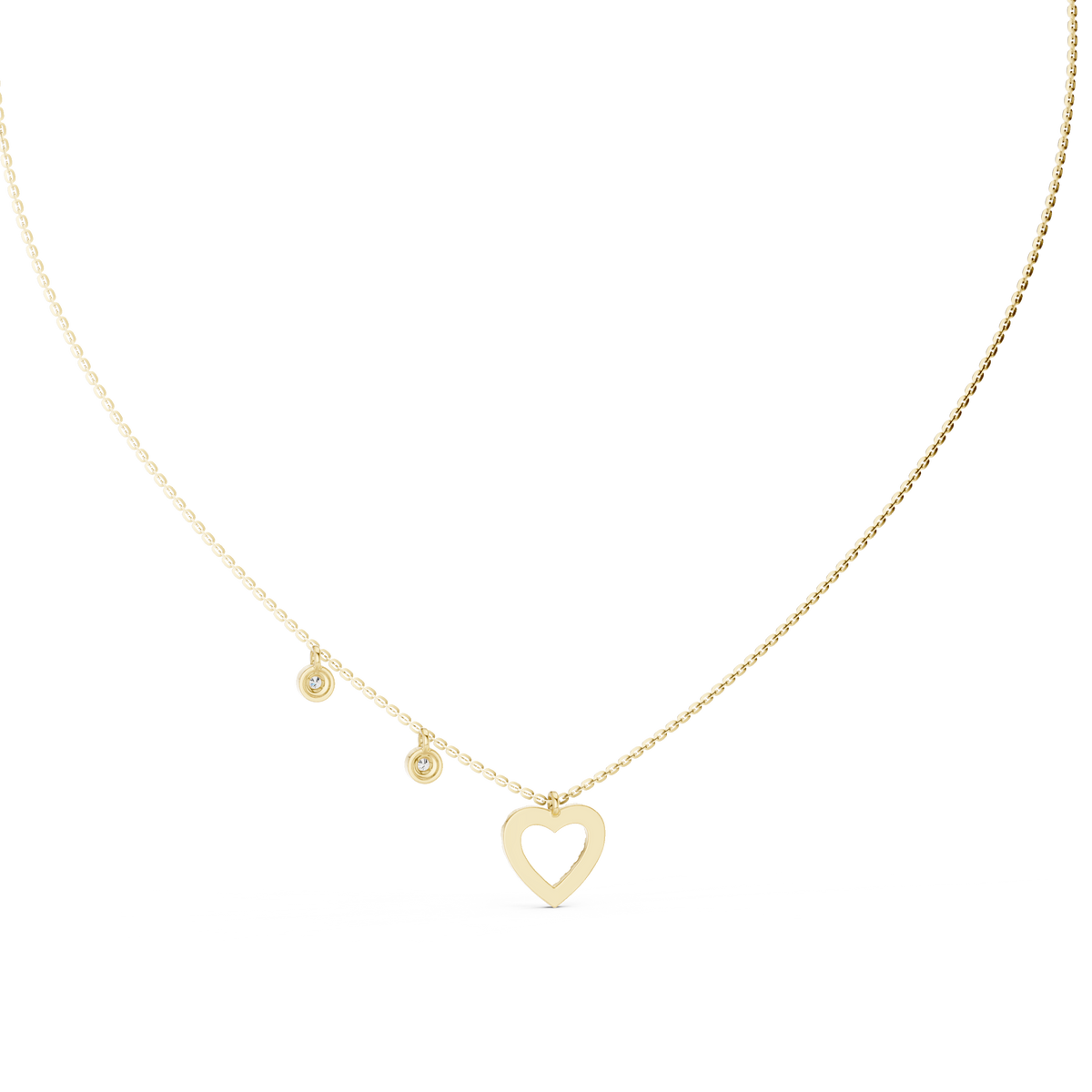Amelia Heart Station Lab Grown Diamond Pendant Necklace