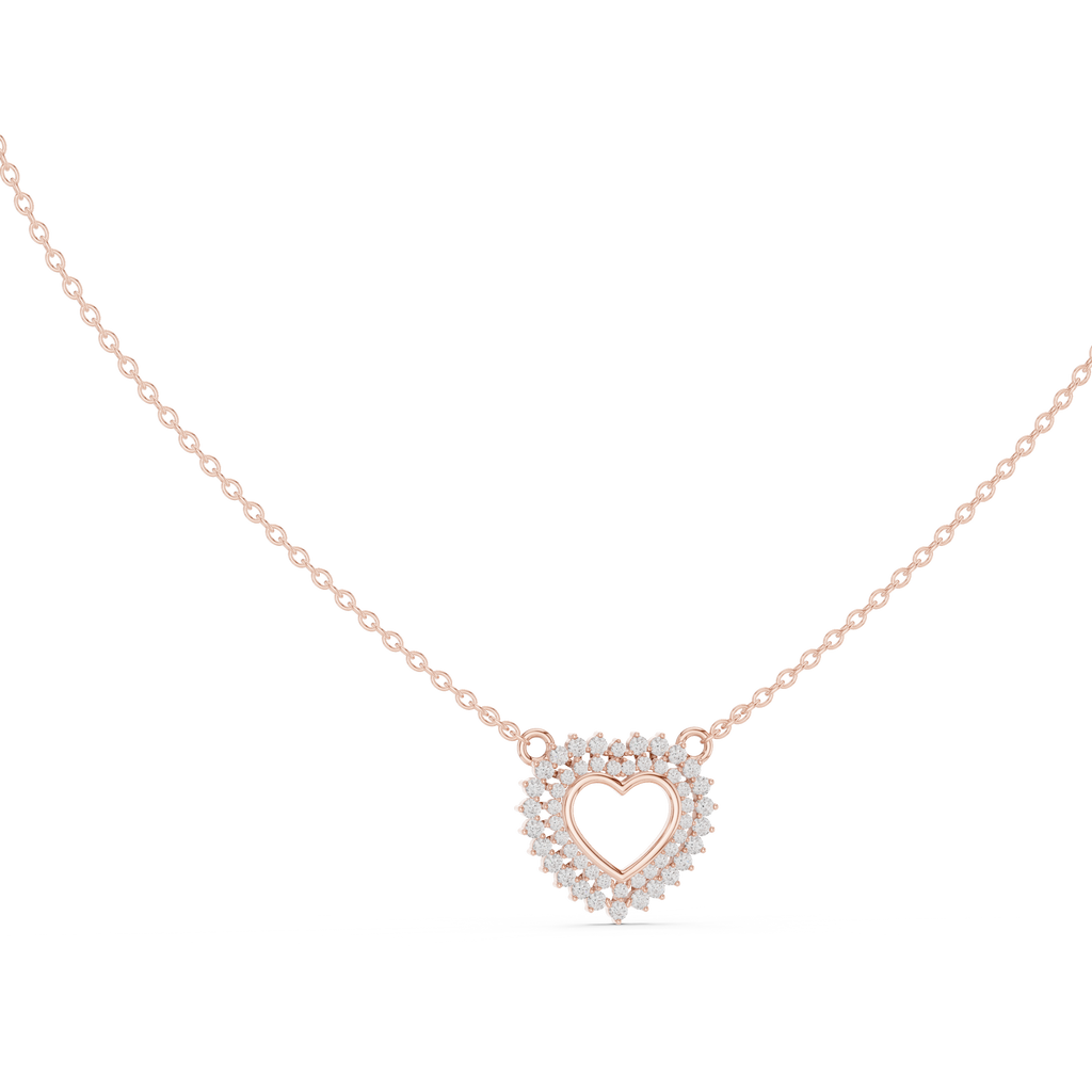 Amara Heart Halo Lab Grown Diamond Pendant Necklace