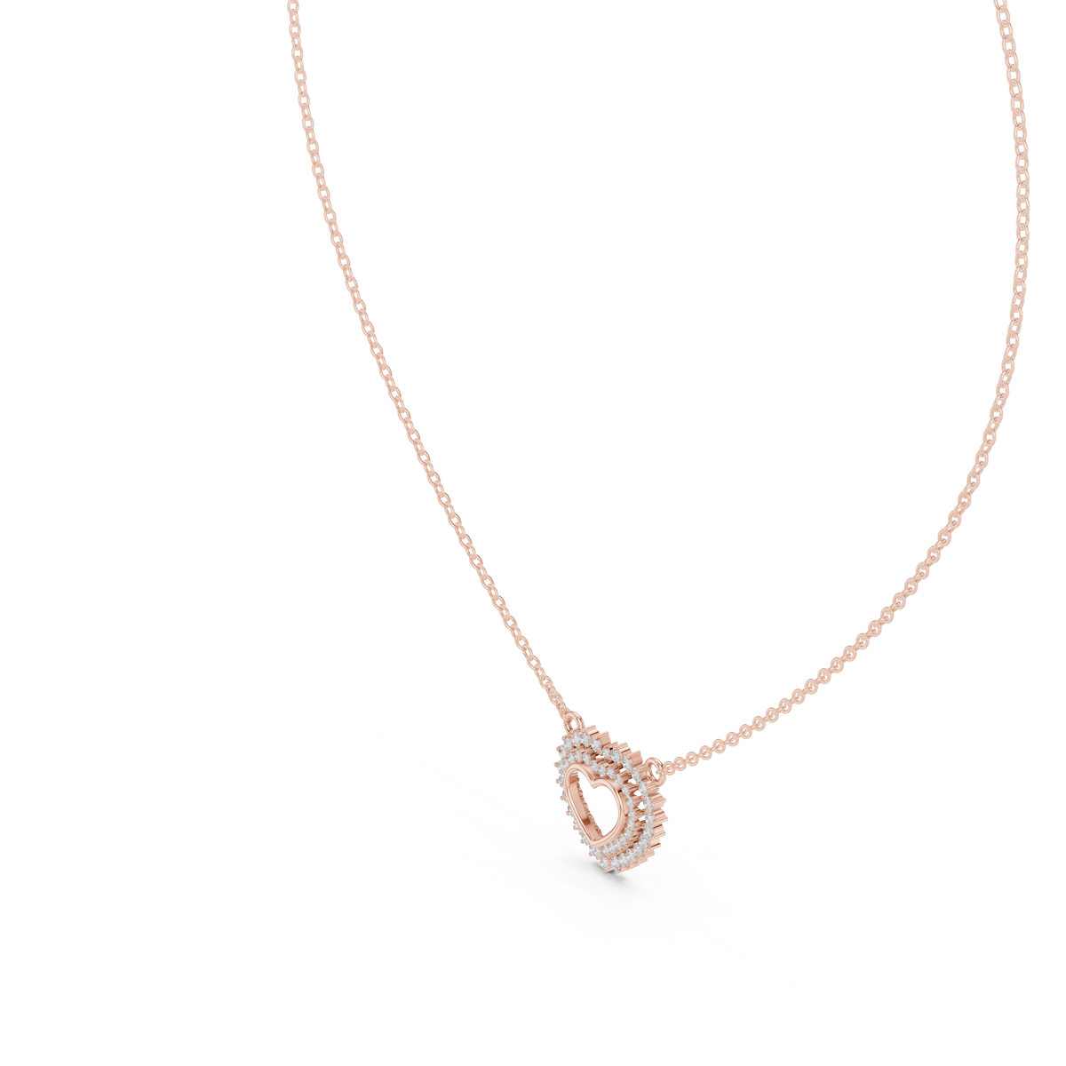 Amara Heart Halo Lab Grown Diamond Pendant Necklace