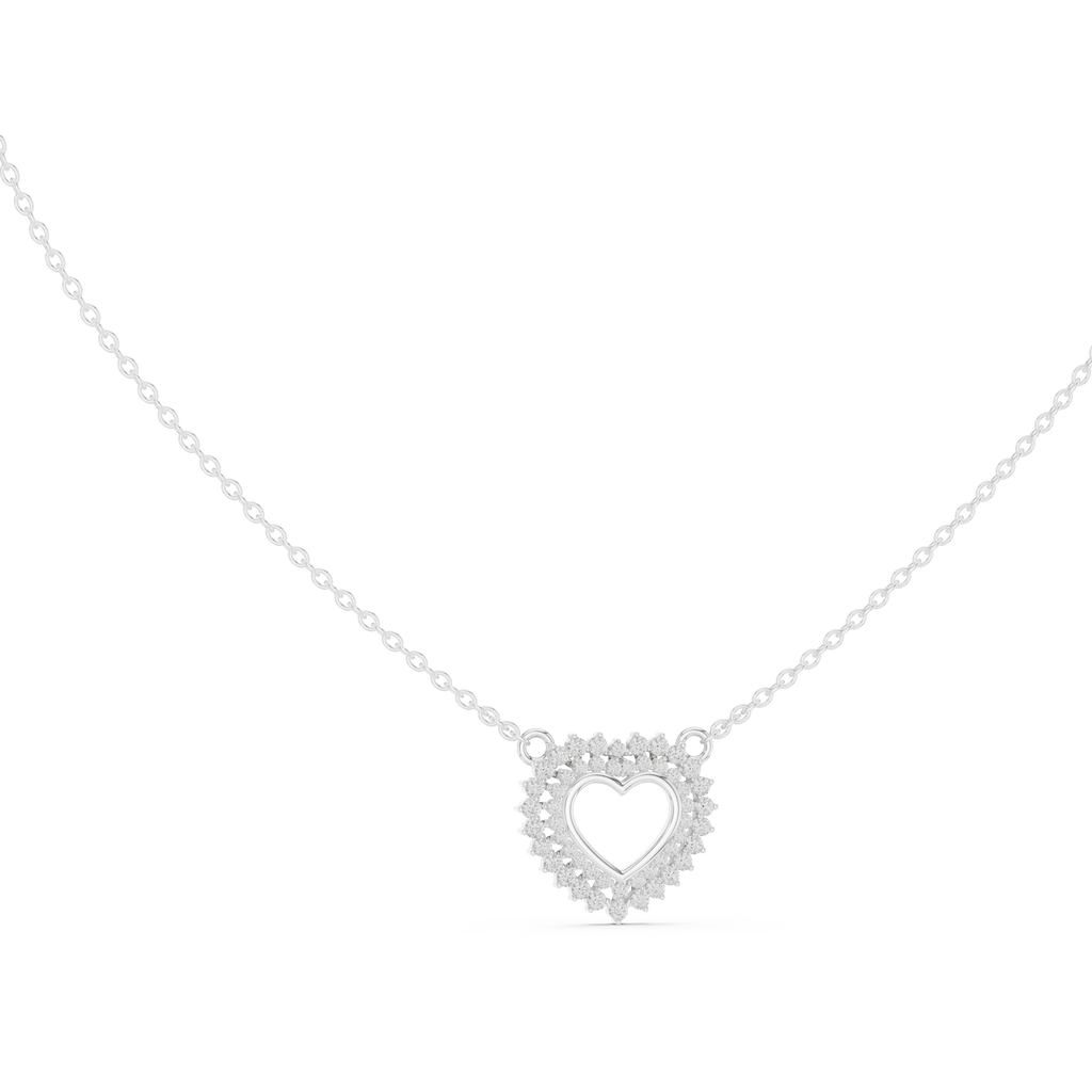 Amara Heart Halo Lab Grown Diamond Pendant Necklace