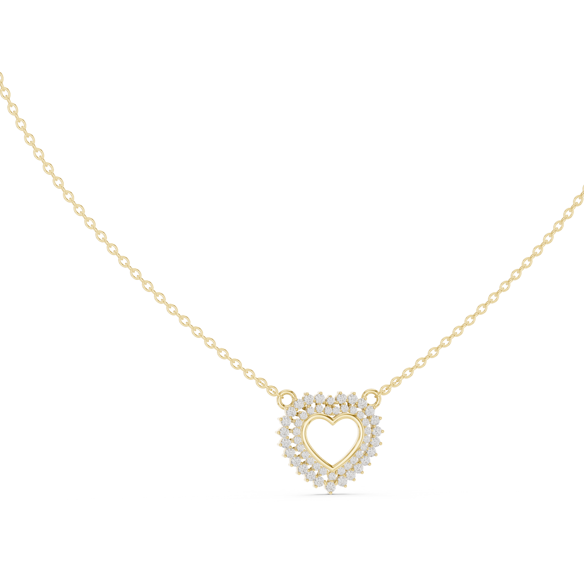 Amara Heart Halo Lab Grown Diamond Pendant Necklace