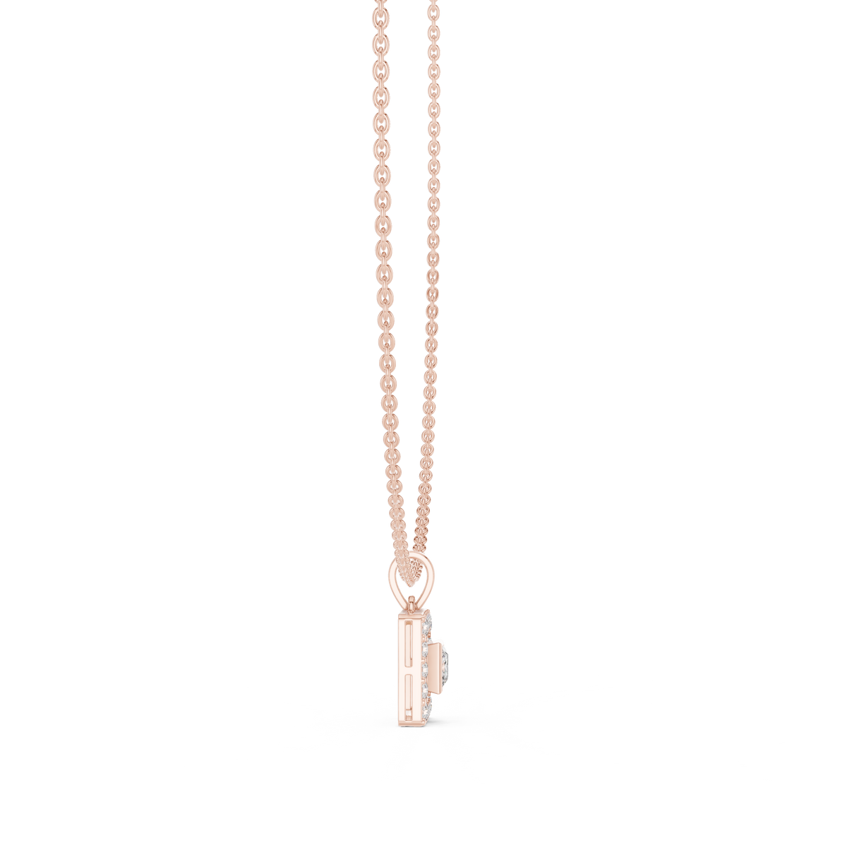 Aurelia Square Halo Lab Grown Diamond Pendant Necklace