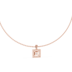 Aurelia Square Halo Lab Grown Diamond Pendant Necklace