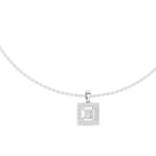 Aurelia Square Halo Lab Grown Diamond Pendant Necklace