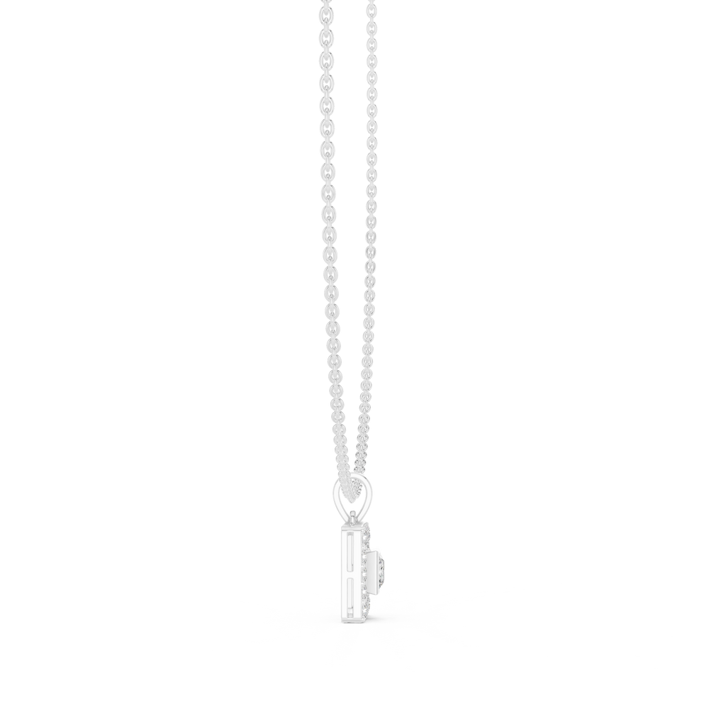 Aurelia Square Halo Lab Grown Diamond Pendant Necklace