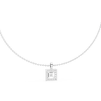 Aurelia Square Halo Lab Grown Diamond Pendant Necklace