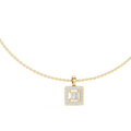 Aurelia Square Halo Lab Grown Diamond Pendant Necklace