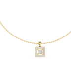 Aurelia Square Halo Lab Grown Diamond Pendant Necklace