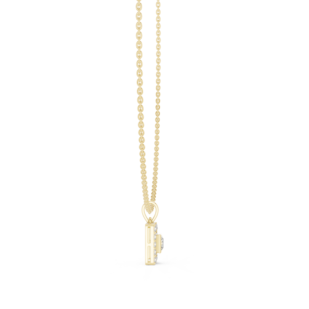 Aurelia Square Halo Lab Grown Diamond Pendant Necklace