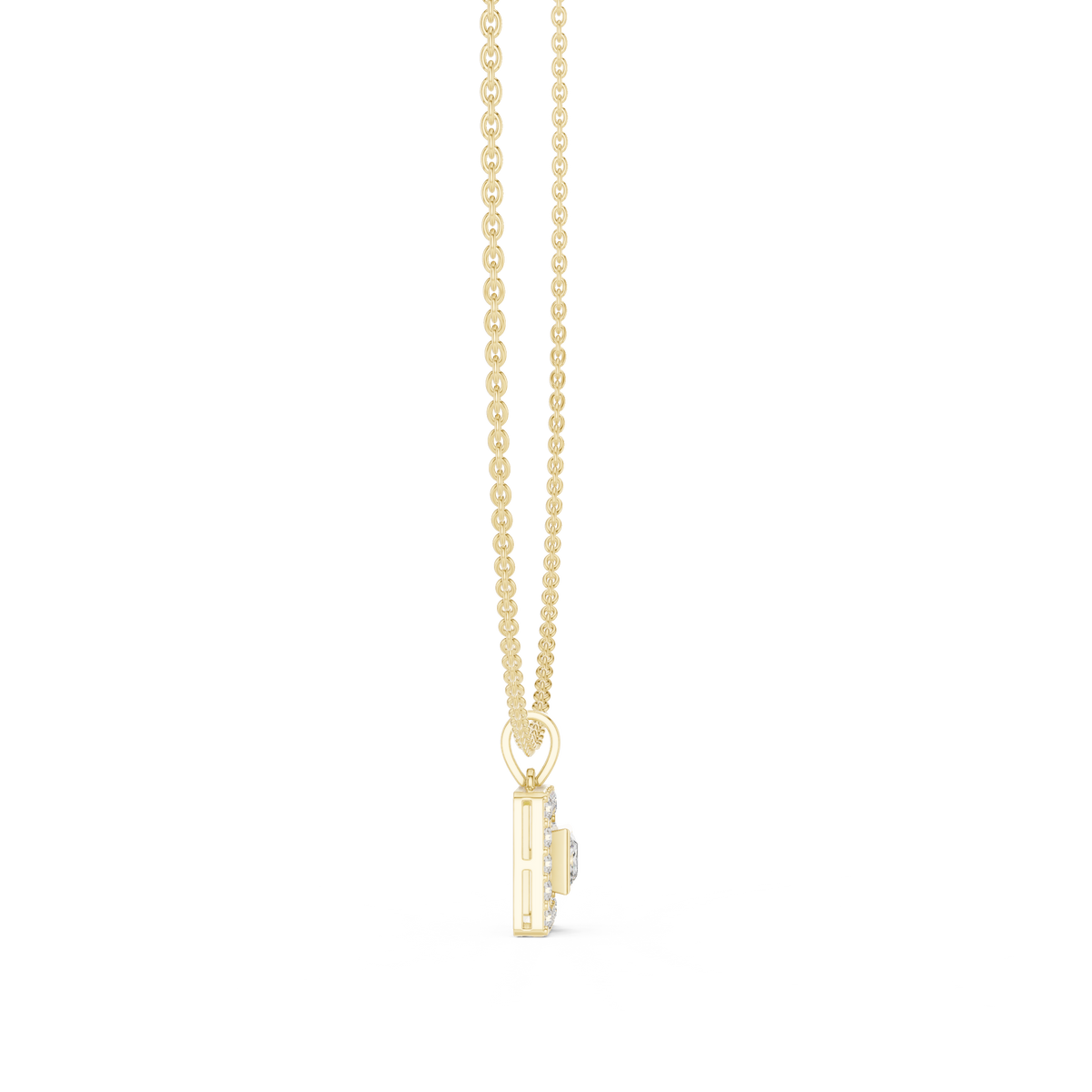 Aurelia Square Halo Lab Grown Diamond Pendant Necklace
