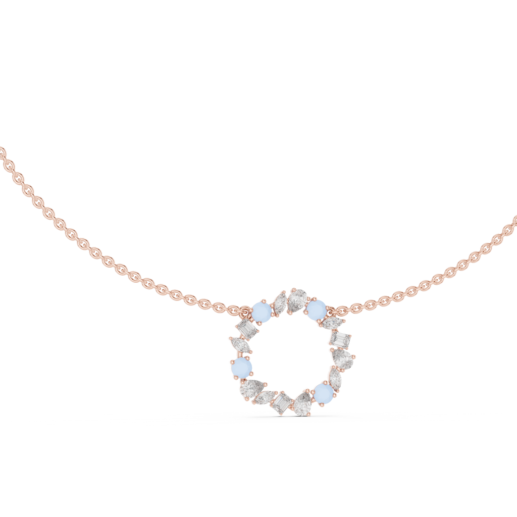 Elowen Floral Halo Lab Grown Diamond Pendant Necklace