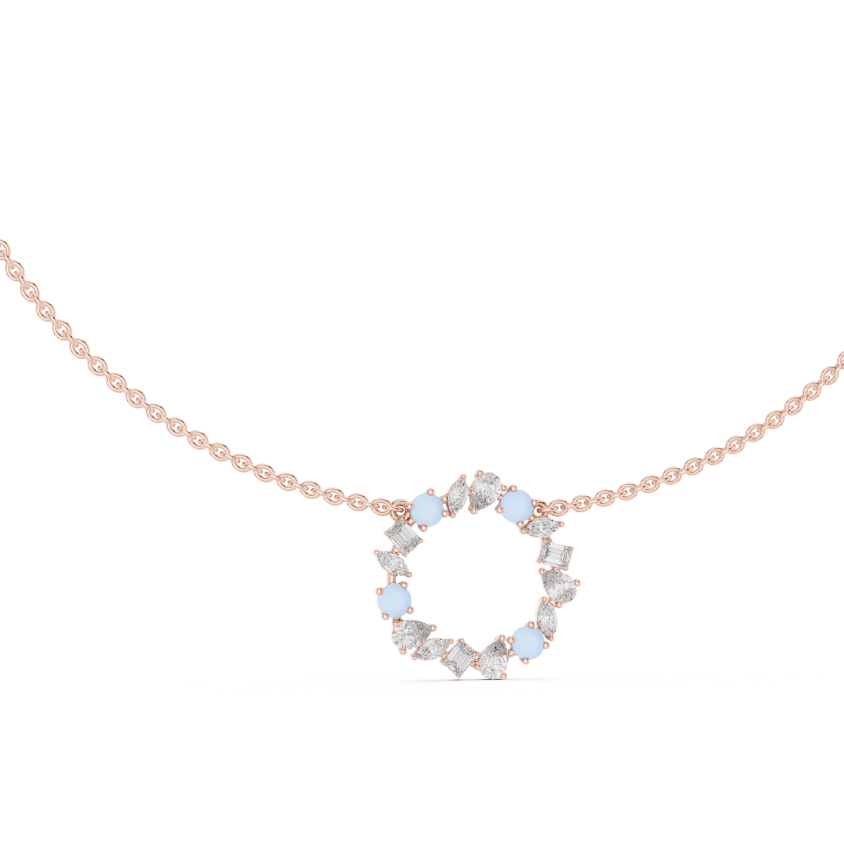 Elowen Floral Halo Lab Grown Diamond Pendant Necklace