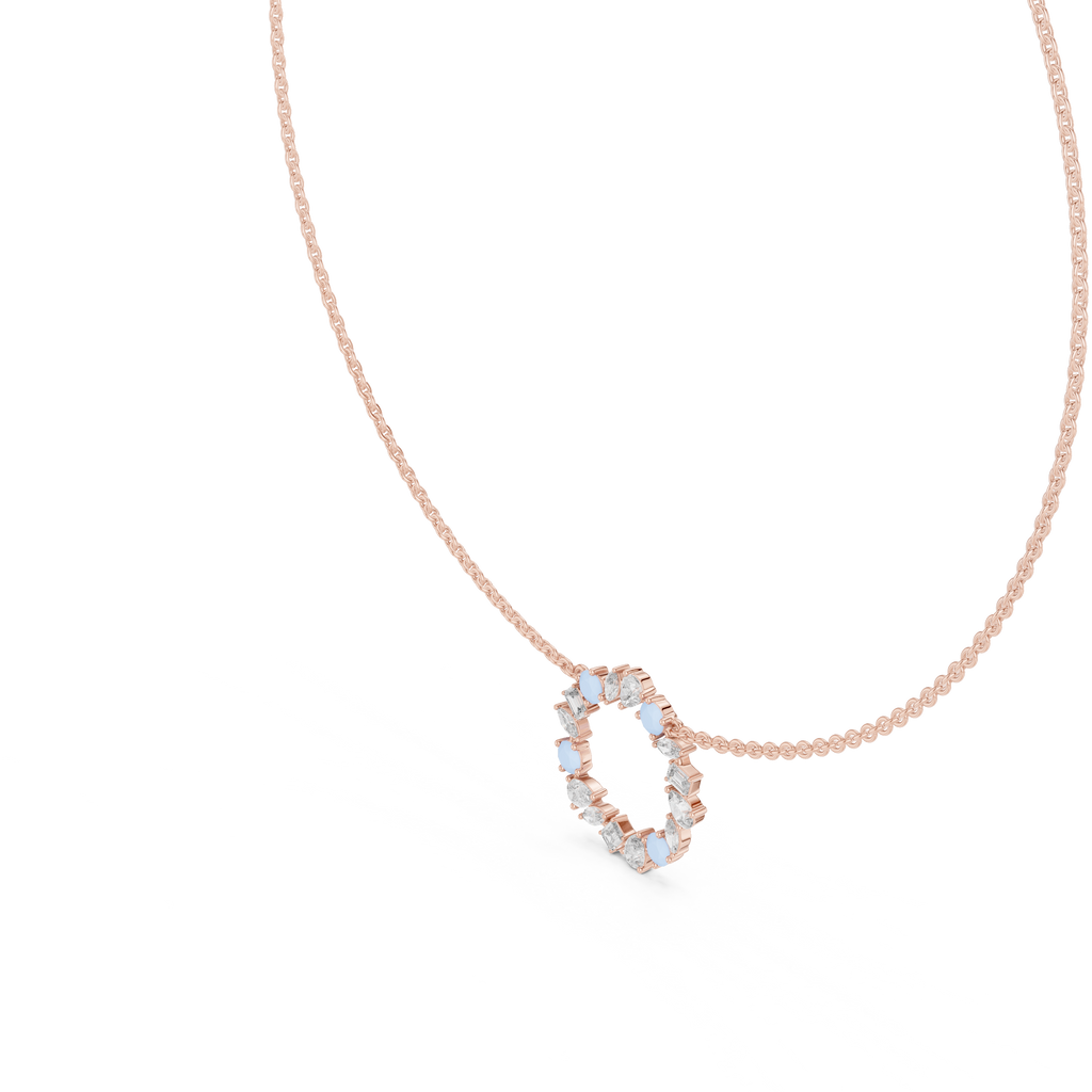 Elowen Floral Halo Lab Grown Diamond Pendant Necklace
