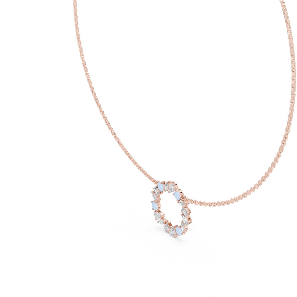 Elowen Floral Halo Lab Grown Diamond Pendant Necklace