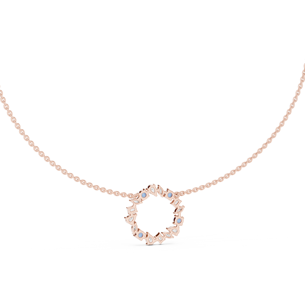Elowen Floral Halo Lab Grown Diamond Pendant Necklace