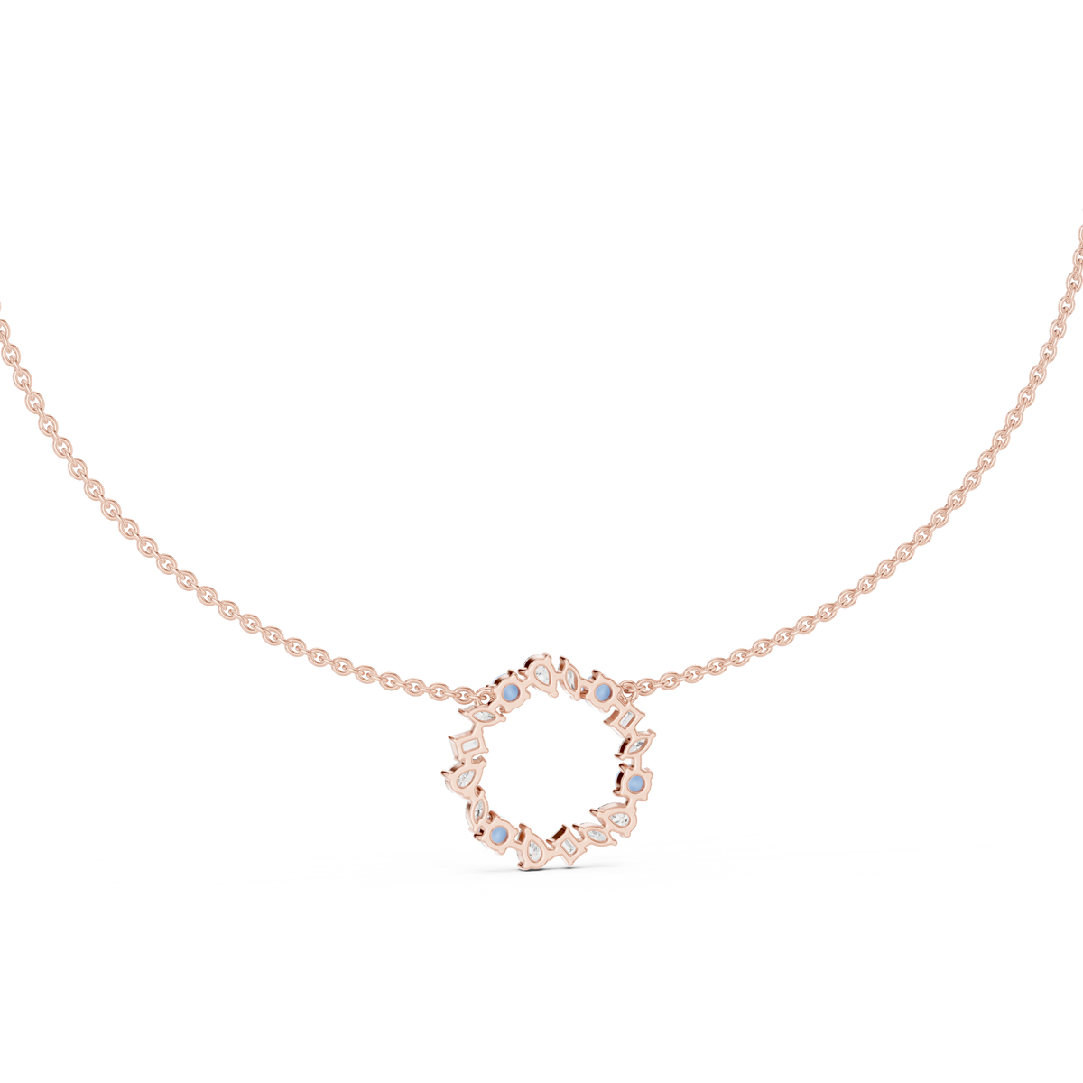 Elowen Floral Halo Lab Grown Diamond Pendant Necklace
