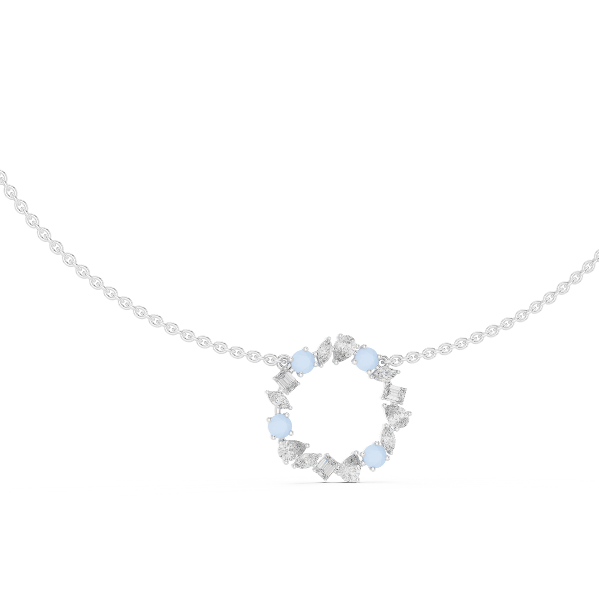 Elowen Floral Halo Lab Grown Diamond Pendant Necklace