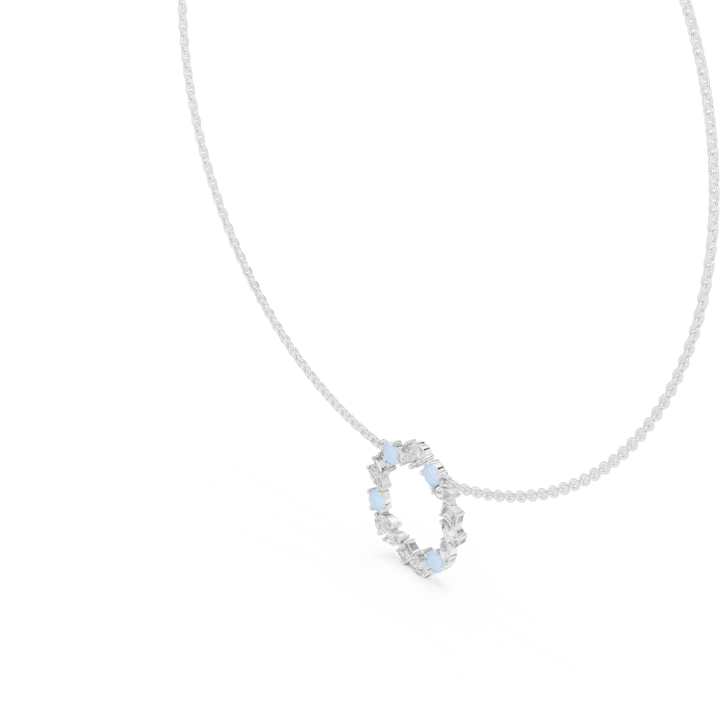 Elowen Floral Halo Lab Grown Diamond Pendant Necklace