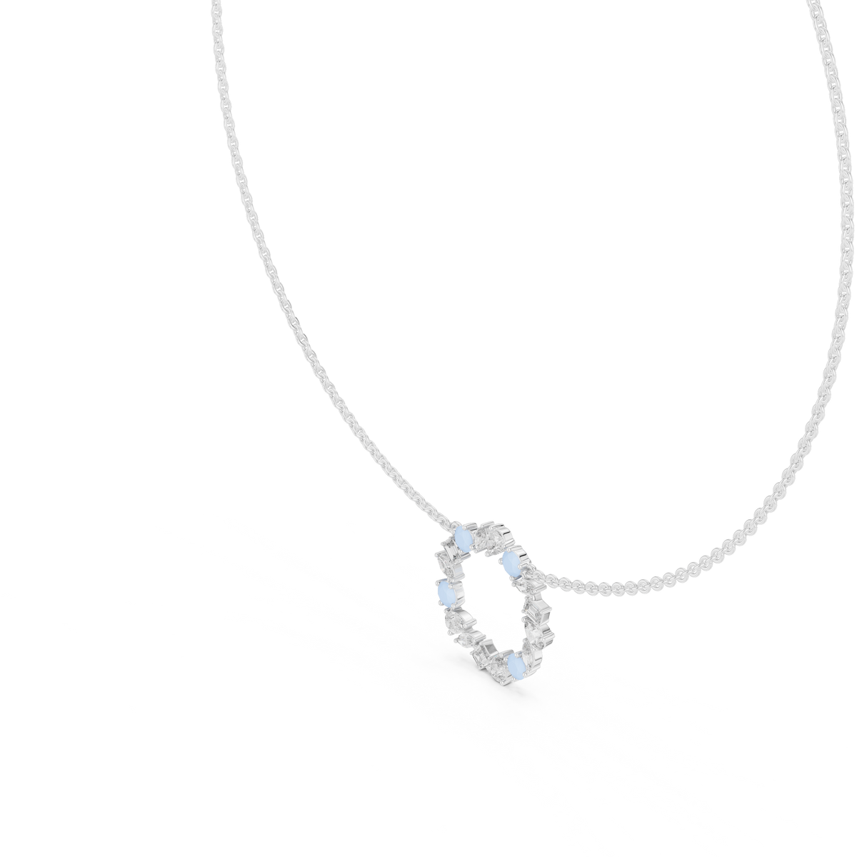 Elowen Floral Halo Lab Grown Diamond Pendant Necklace